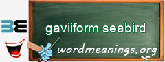 WordMeaning blackboard for gaviiform seabird